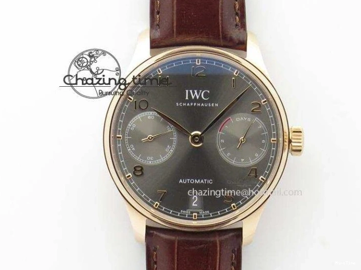 MIROTIME 0204 Unisex Portuguese Real PR RG IW500702 ZF 1:1 Best Edition On Brown Leather Strap A52010 V 7303